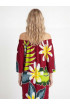Hand Painted Rayon Off Shoulder Dress